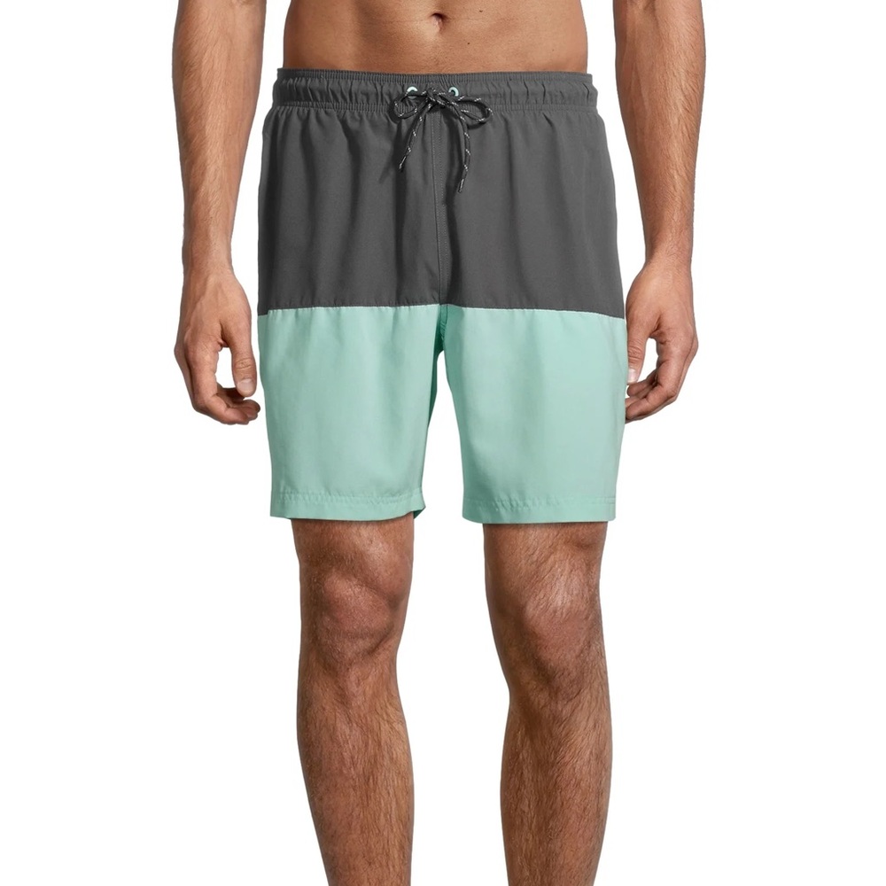 NWT George Men's All Guy Swim Trunks - Above the Knee, 8" Inseam - Size Large